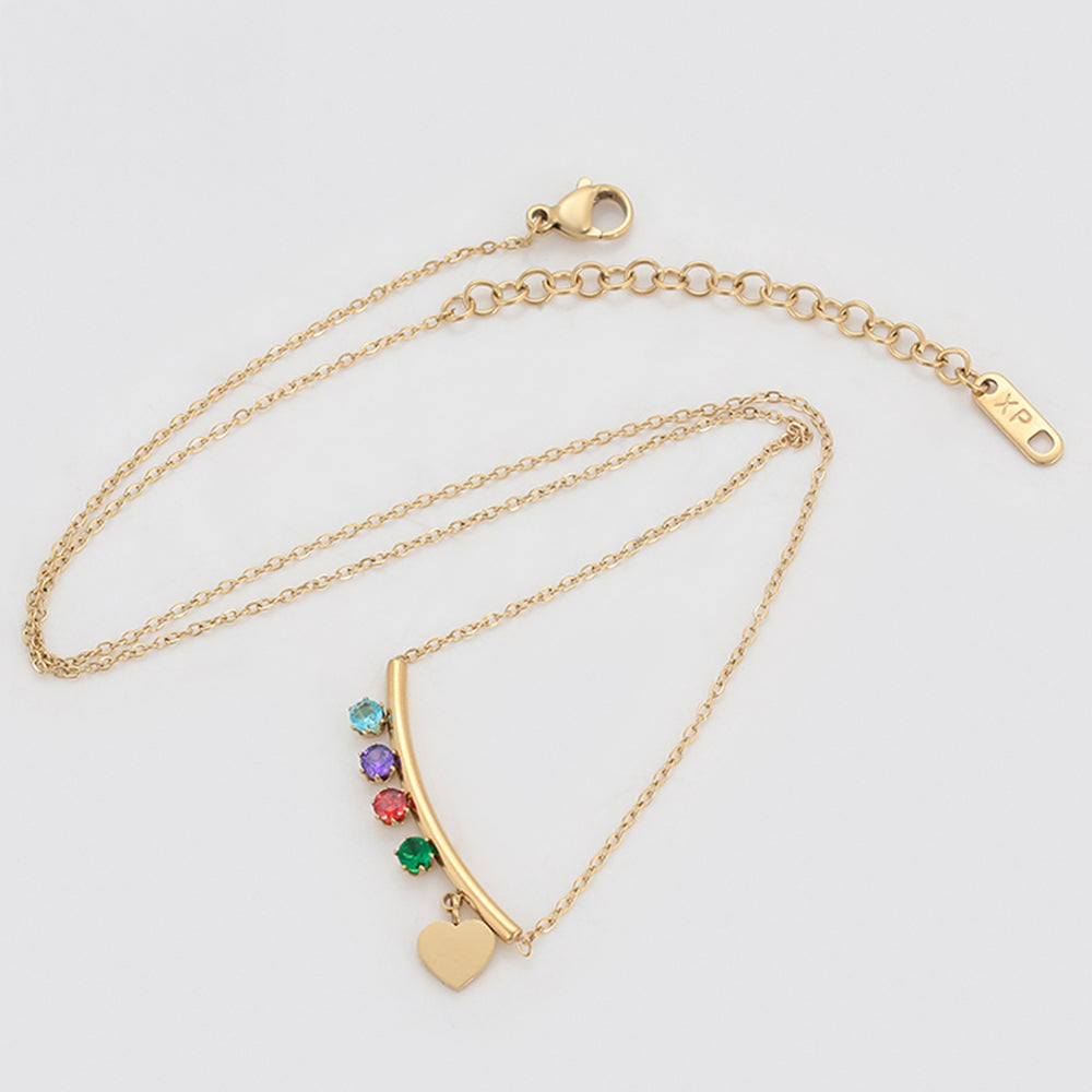 Collar de Aleación Bañado en Oro con Cristal Emporia® Rojo y Cristal Emporia® Verde 3 