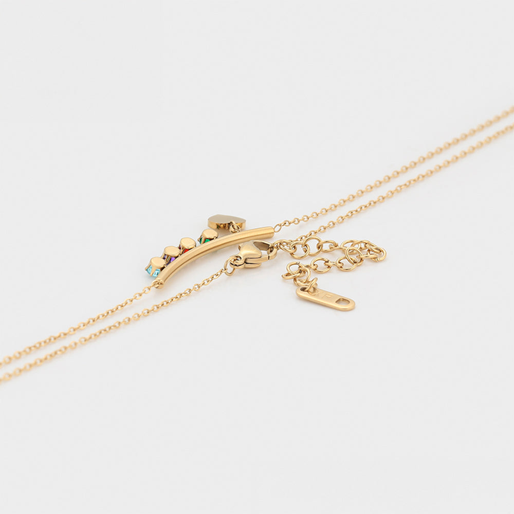 Collar de Aleación Bañado en Oro con Cristal Emporia® Rojo y Cristal Emporia® Verde 7 