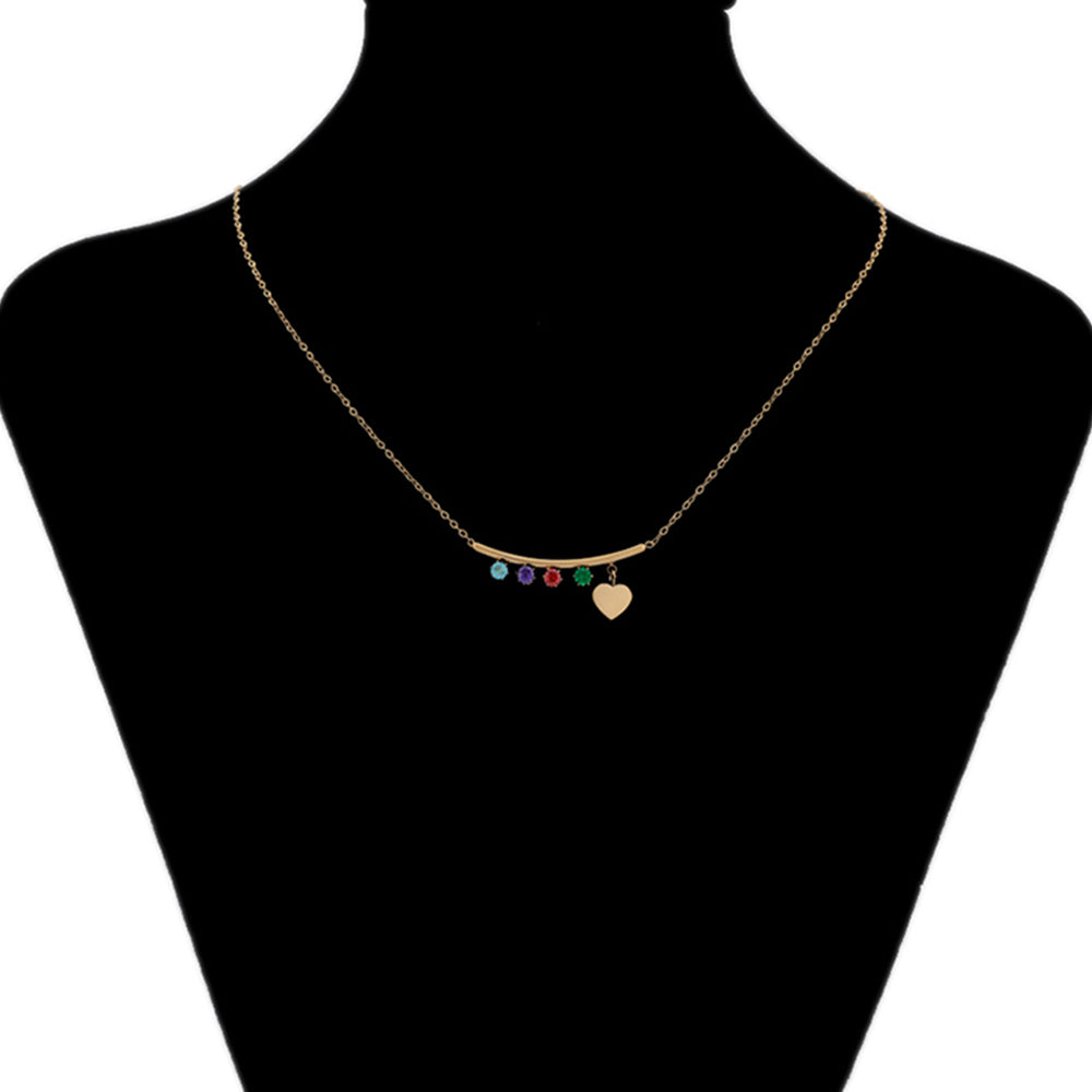 Collar de Aleación Bañado en Oro con Cristal Emporia® Rojo y Cristal Emporia® Verde 8 