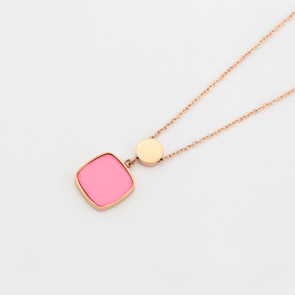 Collar de Aleación Bañado en Oro con Cristal Emporia® Rosa