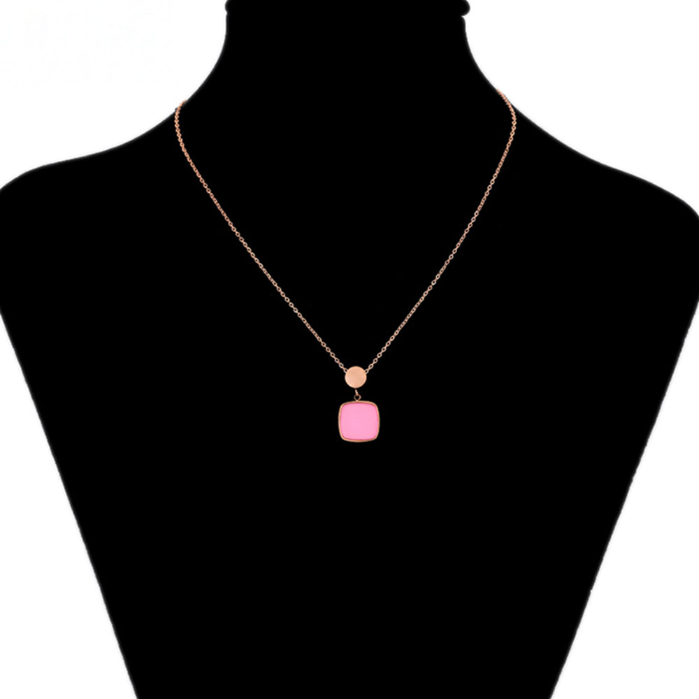 Collar de Aleación Bañado en Oro con Cristal Emporia® Rosa 8 