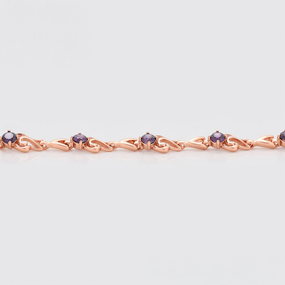 Pulsera de Aleación Bañado en Oro con Cristal Emporia® Púrpura