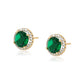 Pendientes de Aleación Bañado en Oro con Cristal Emporia® Verde y Cristal Emporia® Blanco