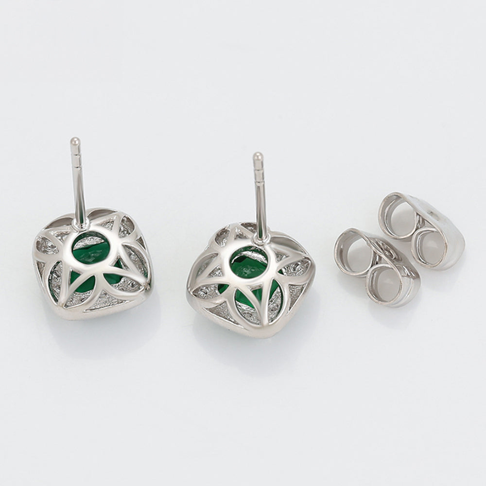 Pendientes de Aleación Bañado en Oro con Cristal Emporia® Verde y Cristal Emporia® Blanco 4 