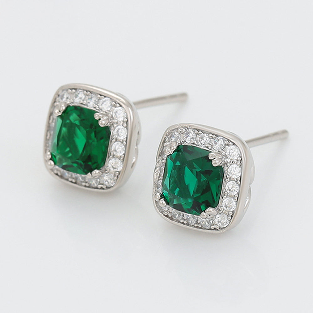 Pendientes de Aleación Bañado en Oro con Cristal Emporia® Verde y Cristal Emporia® Blanco 5 
