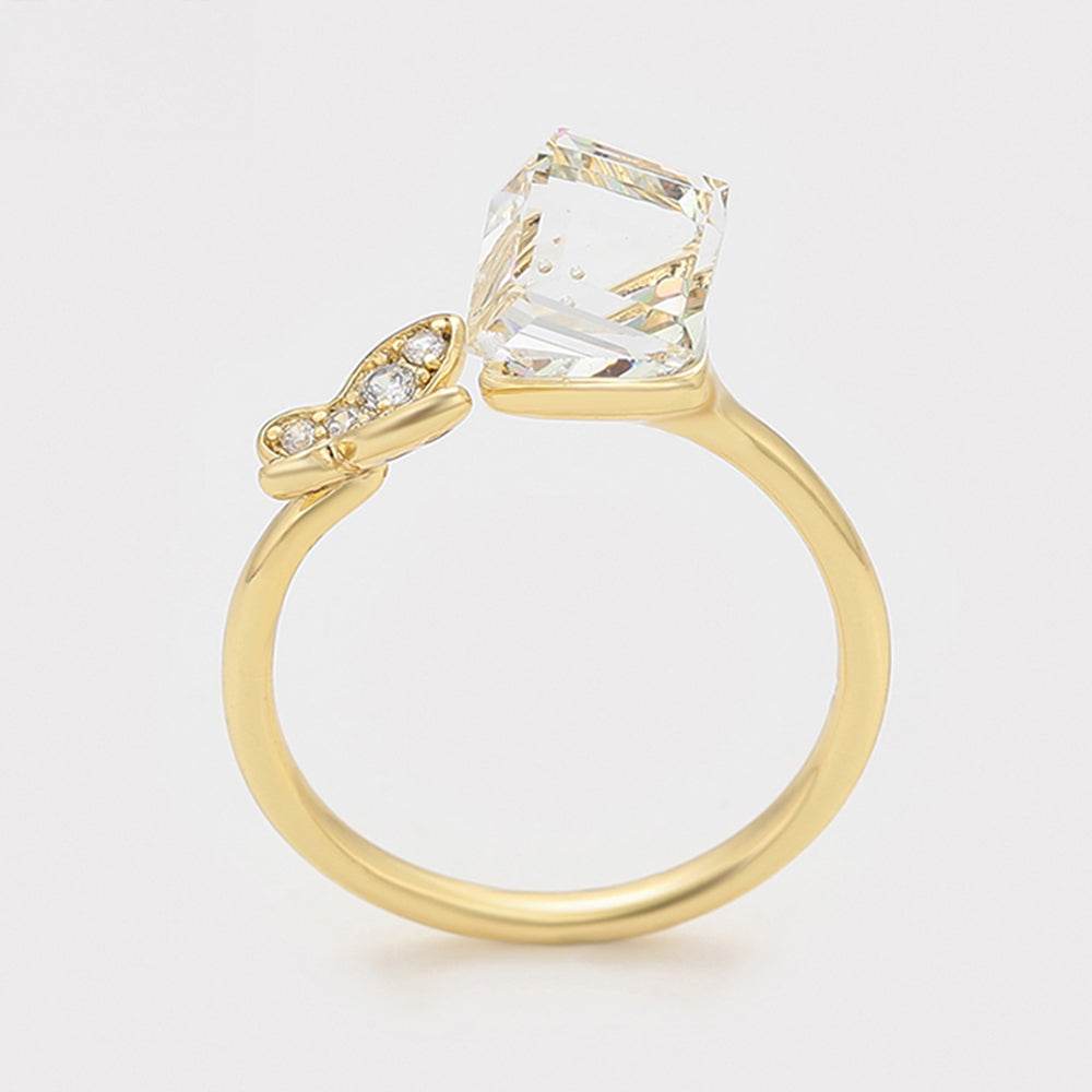 Anillo de Aleación Bañado en Oro con Cristal Emporia® Blanco 5 