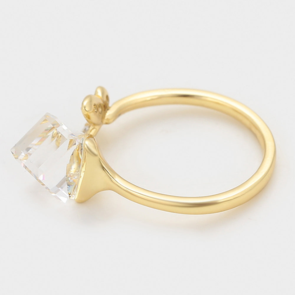 Anillo de Aleación Bañado en Oro con Cristal Emporia® Blanco 7 