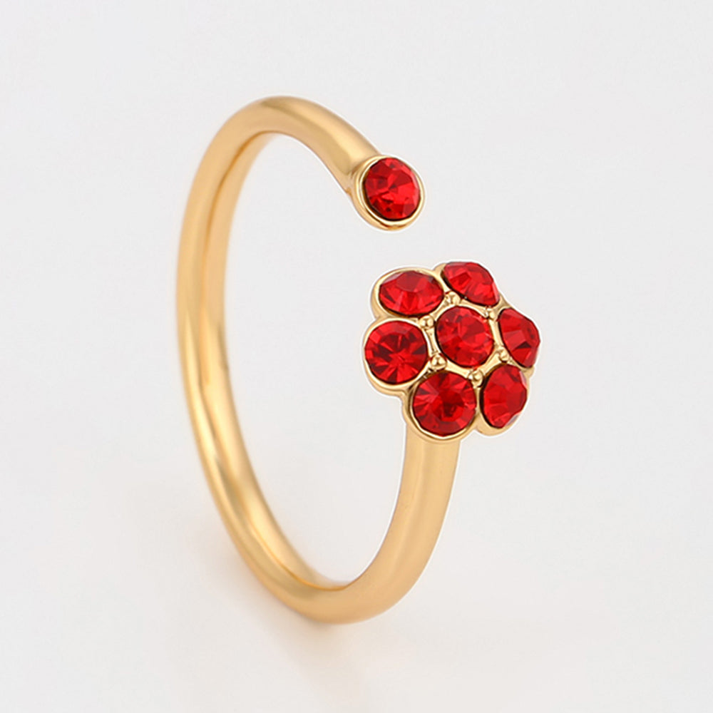 Anillo de Aleación Bañado en Oro con Cristal Emporia® Rojo 3 