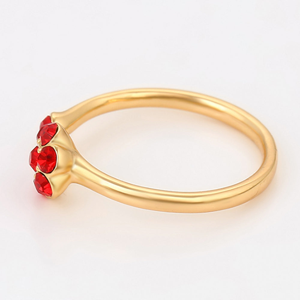Anillo de Aleación Bañado en Oro con Cristal Emporia® Rojo