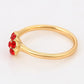 Anillo de Aleación Bañado en Oro con Cristal Emporia® Rojo