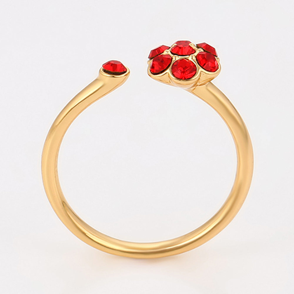 Anillo de Aleación Bañado en Oro con Cristal Emporia® Rojo 5 