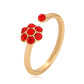 Anillo de Aleación Bañado en Oro con Cristal Emporia® Rojo