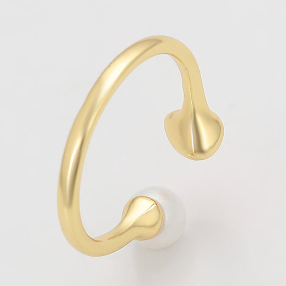 Anillo de Aleación Bañado en Oro con Perla de cristal y Cristal Emporia® Rojo 6 