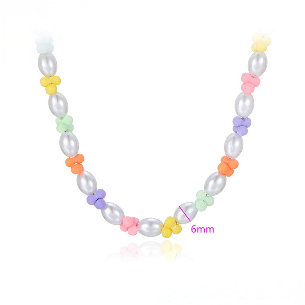 Collar de Aleación Bañado en Oro con Perla de cristal