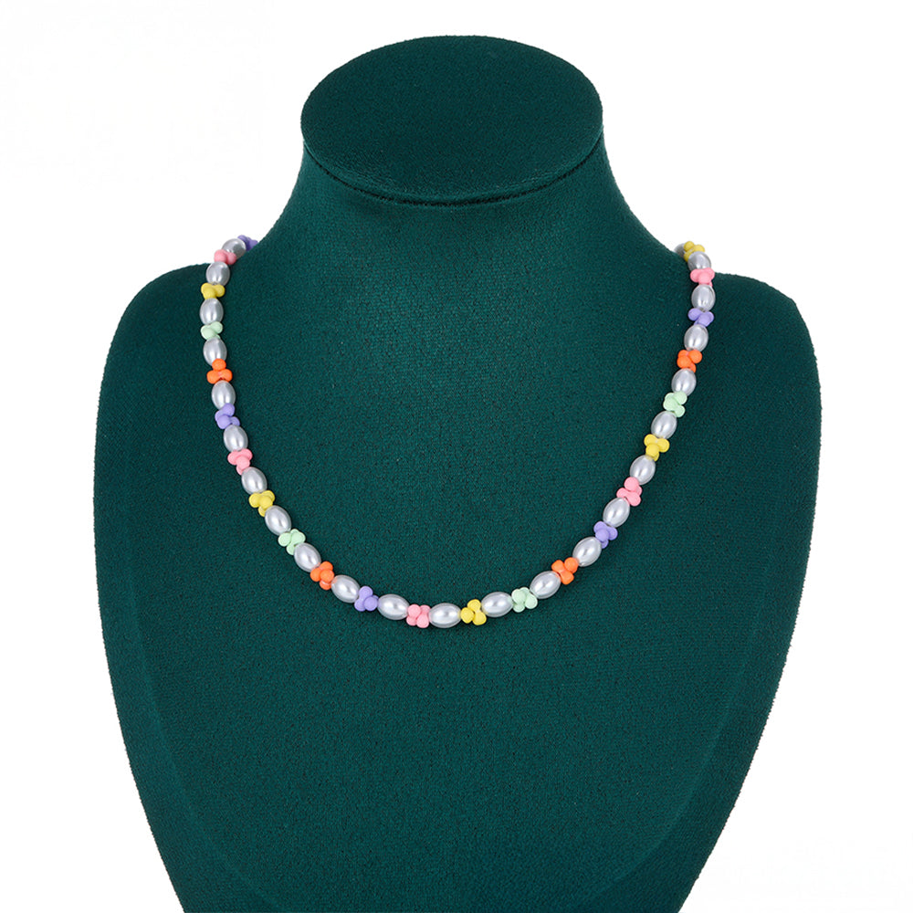 Collar de Aleación Bañado en Oro con Perla de cristal