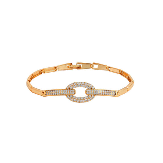 Pulsera de Aleación Bañado en Oro con Cristal Emporia® Blanco