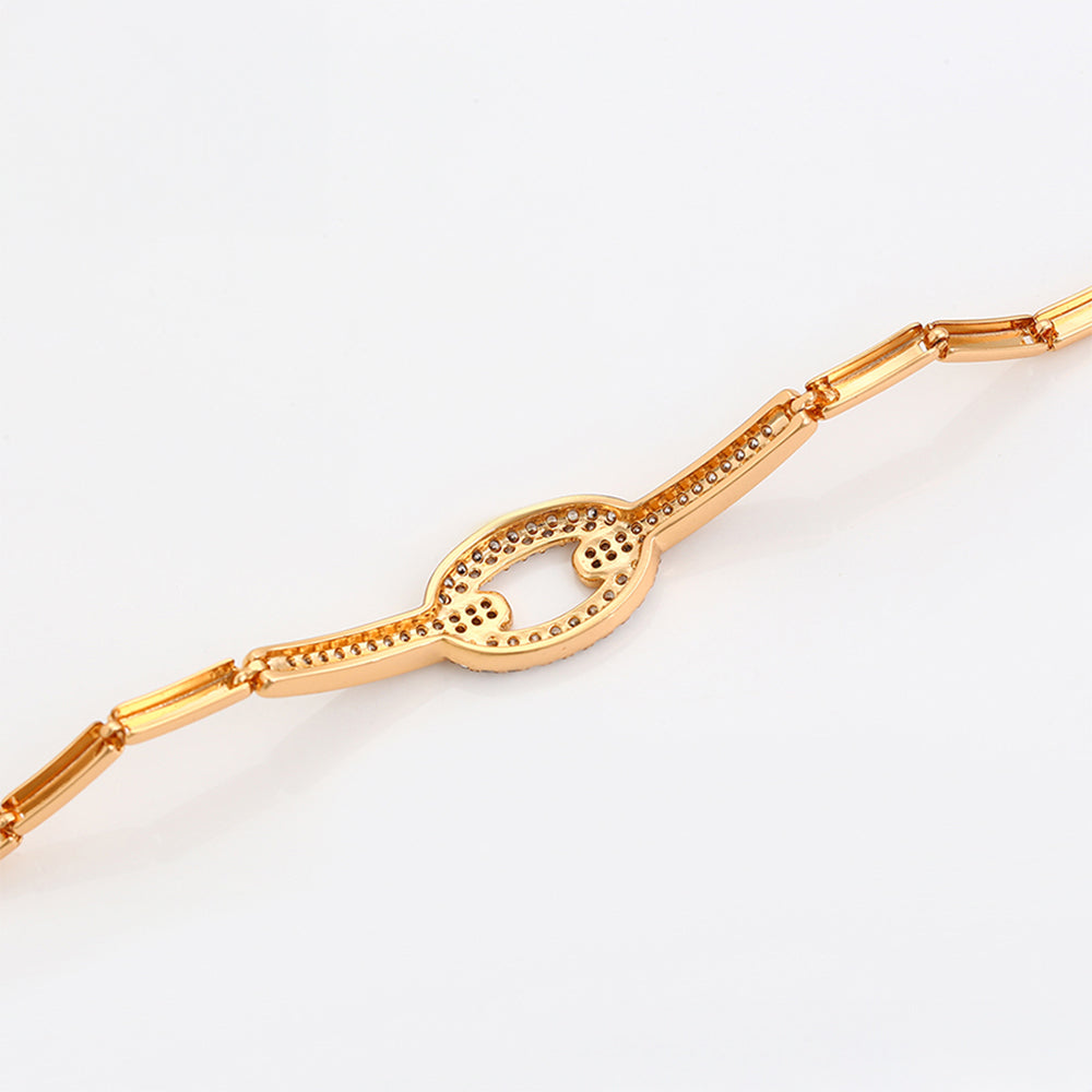 Pulsera de Aleación Bañado en Oro con Cristal Emporia® Blanco 4 