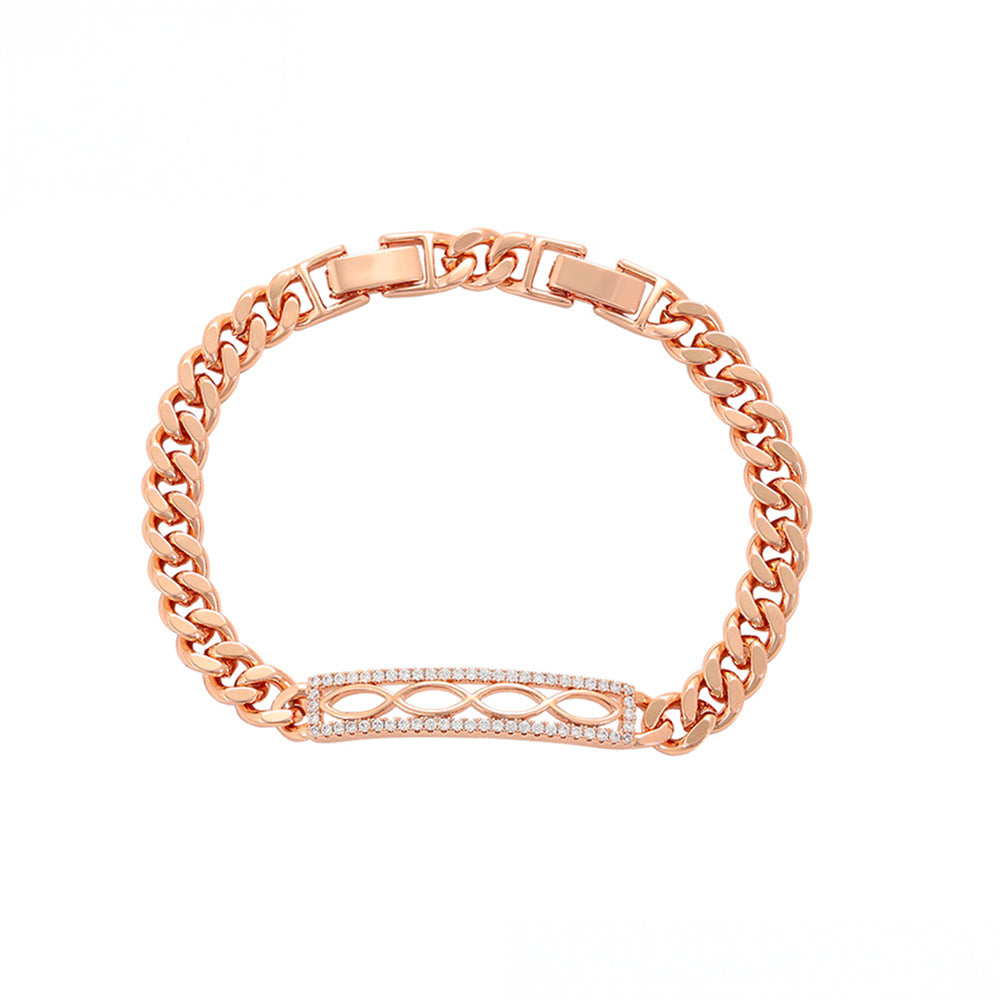 Pulsera de Aleación Bañado en Oro con Cristal Emporia® Blanco 2 