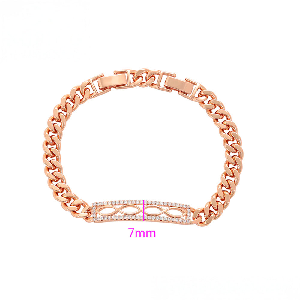 Pulsera de Aleación Bañado en Oro con Cristal Emporia® Blanco 3 