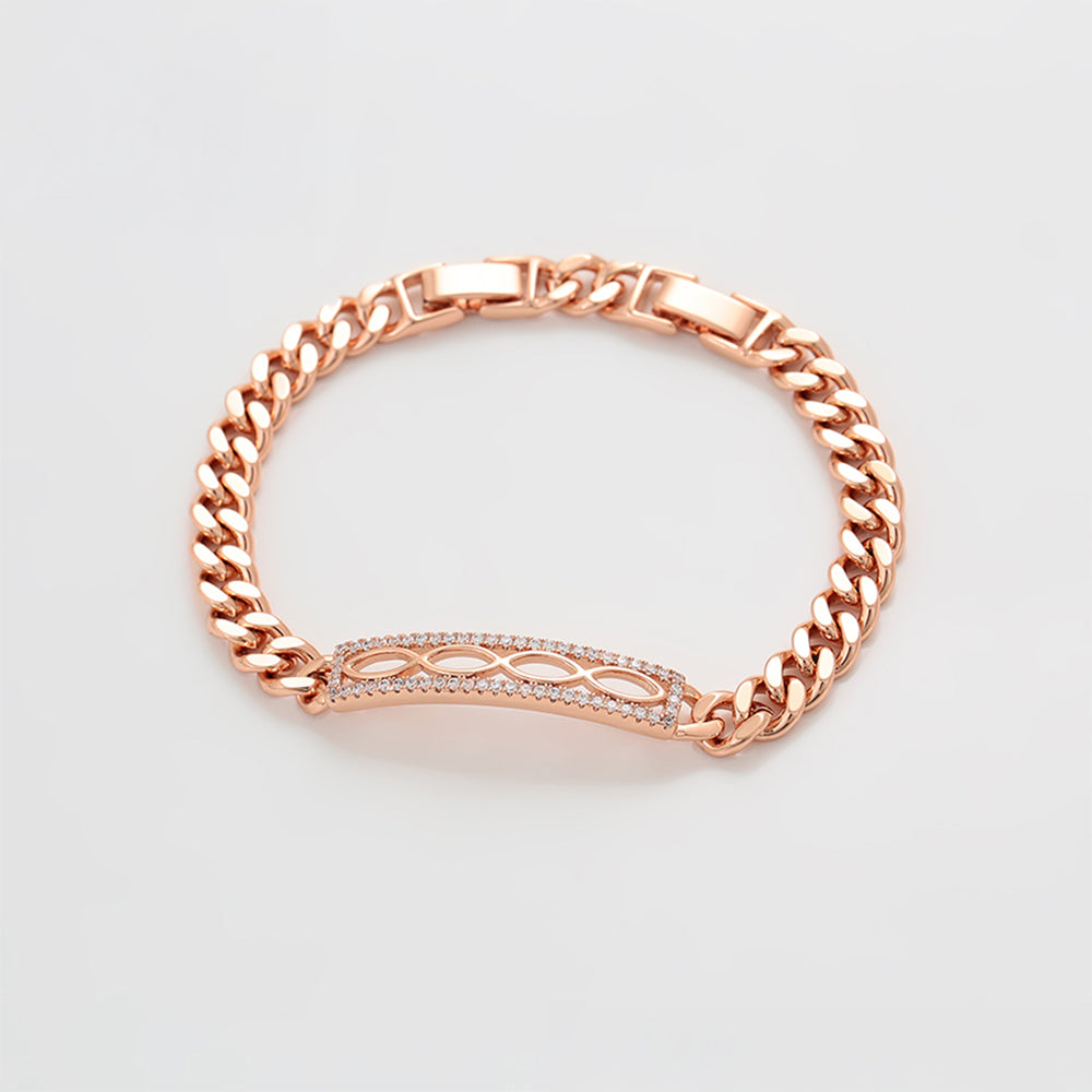 Pulsera de Aleación Bañado en Oro con Cristal Emporia® Blanco