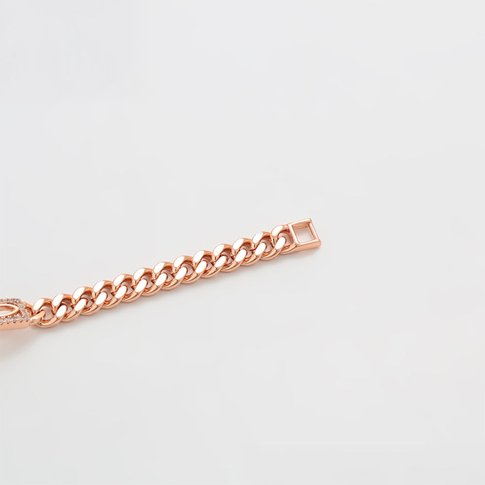 Pulsera de Aleación Bañado en Oro con Cristal Emporia® Blanco