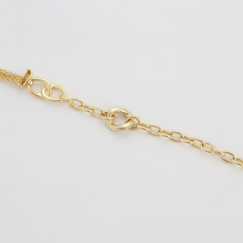 Pulsera de Aleación Bañado en Oro con Cristal Emporia® Blanco