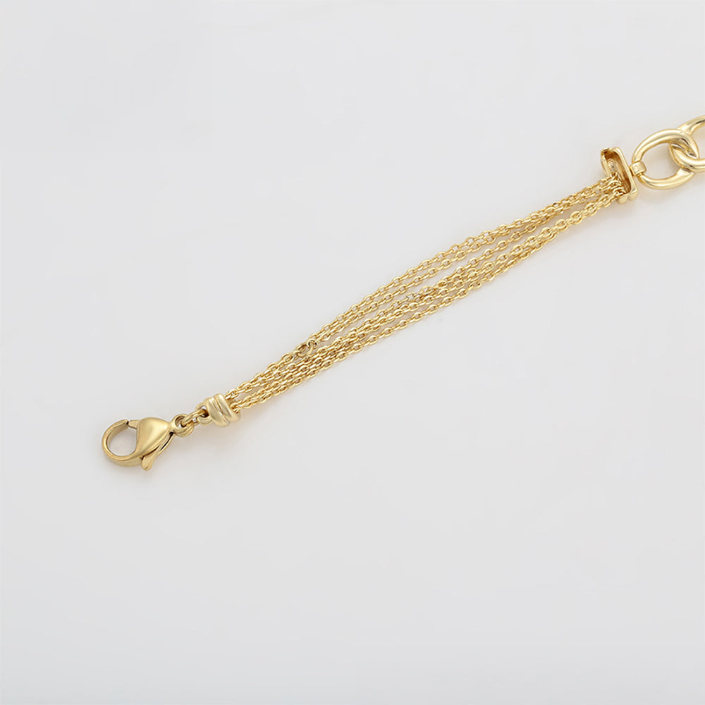 Pulsera de Aleación Bañado en Oro con Cristal Emporia® Blanco 8 