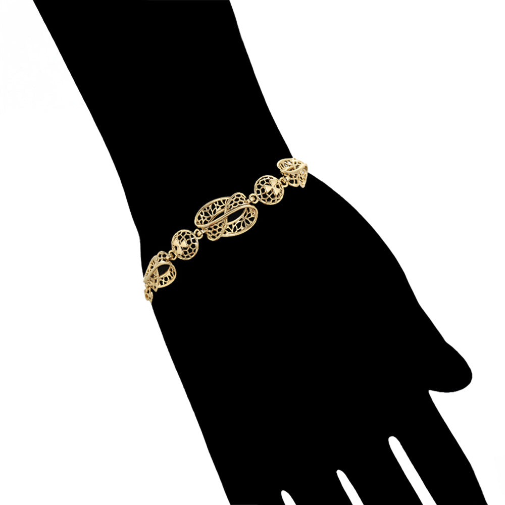 Pulsera de Aleación Bañado en Oro