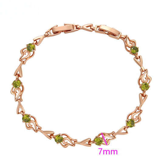 Pulsera de Aleación Bañado en Oro con Cristal Emporia® Verde