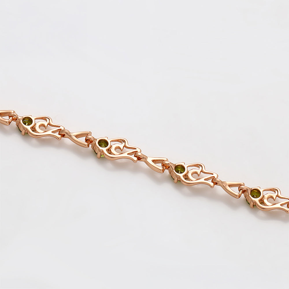 Pulsera de Aleación Bañado en Oro con Cristal Emporia® Verde