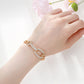 Pulsera de Aleación Bañado en Oro con Cristal Emporia® Blanco
