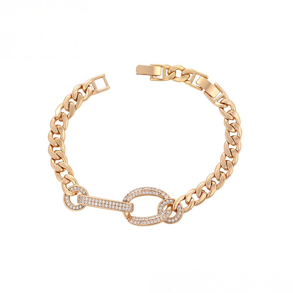 Pulsera de Aleación Bañado en Oro con Cristal Emporia® Blanco 3 