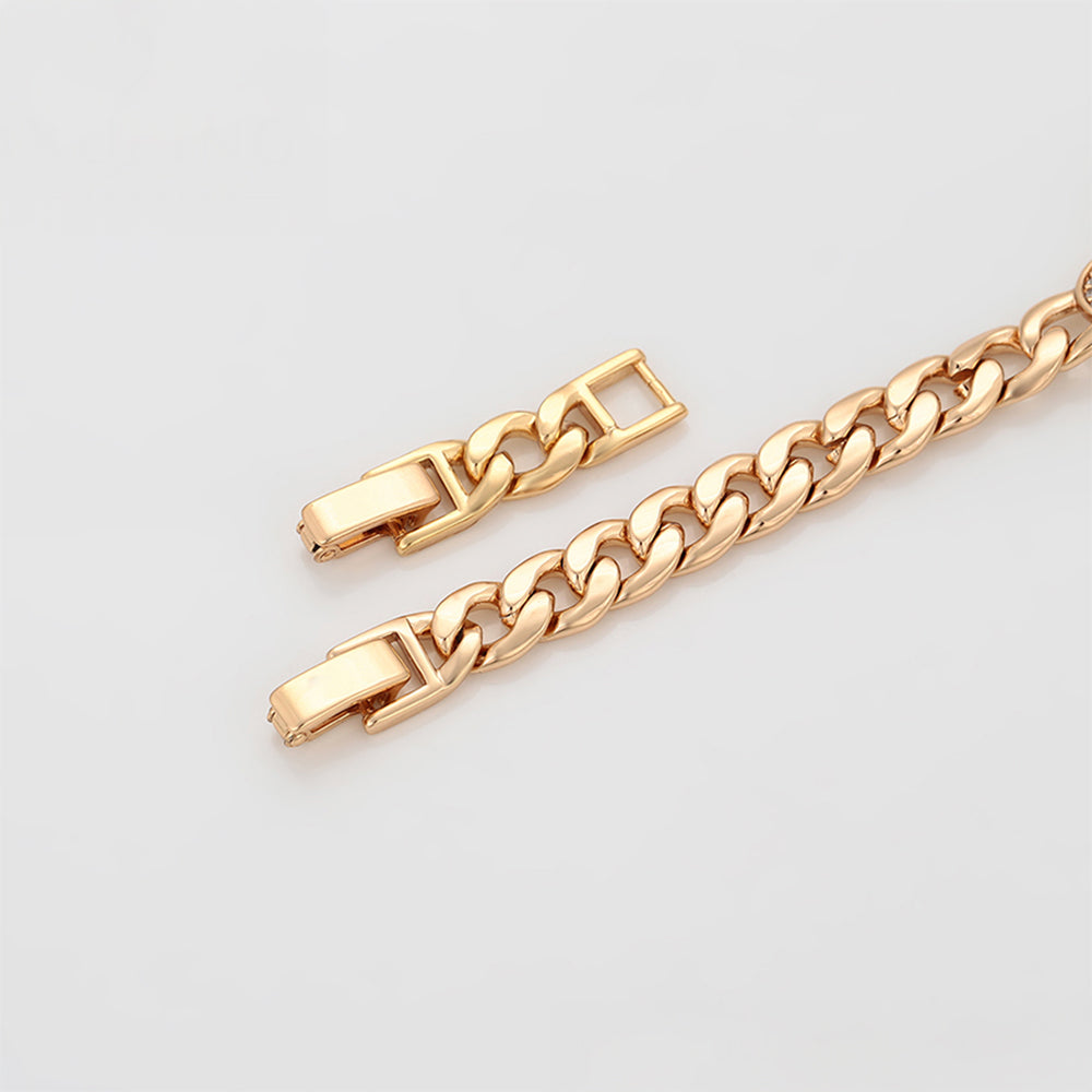 Pulsera de Aleación Bañado en Oro con Cristal Emporia® Blanco 9 