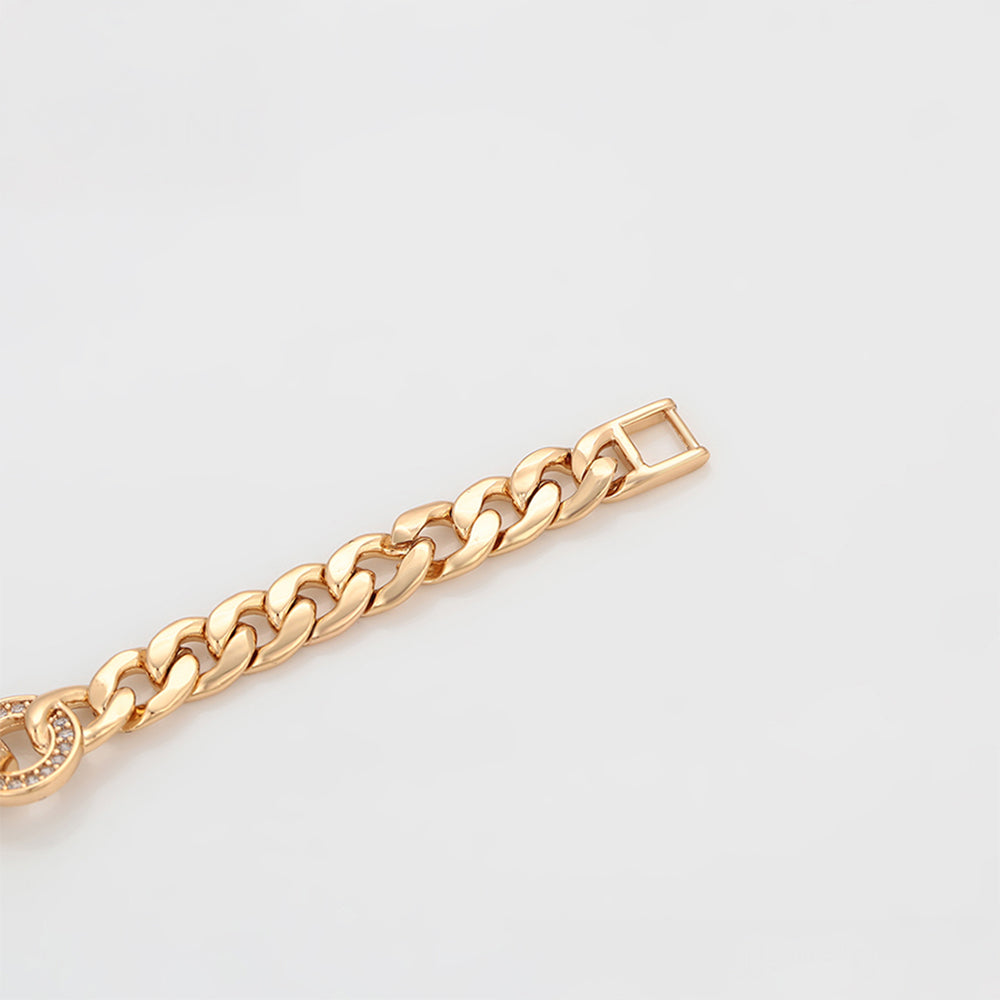 Pulsera de Aleación Bañado en Oro con Cristal Emporia® Blanco 10 