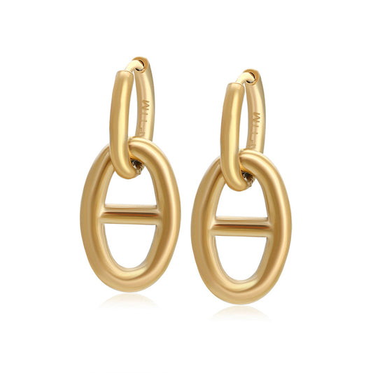 Pendientes de Aleación Bañado en Oro