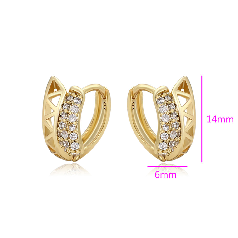 Pendientes de Aleación Bañado en Oro con Cristal Emporia® Blanco 2 