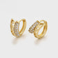 Pendientes de Aleación Bañado en Oro con Cristal Emporia® Blanco