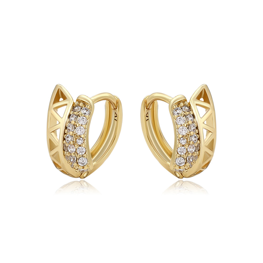 Pendientes de Aleación Bañado en Oro con Cristal Emporia® Blanco 1 