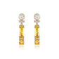 Pendientes de Aleación Bañado en Oro con Cristal Emporia® Amarillo y Cristal Emporia® Blanco