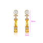 Pendientes de Aleación Bañado en Oro con Cristal Emporia® Amarillo y Cristal Emporia® Blanco