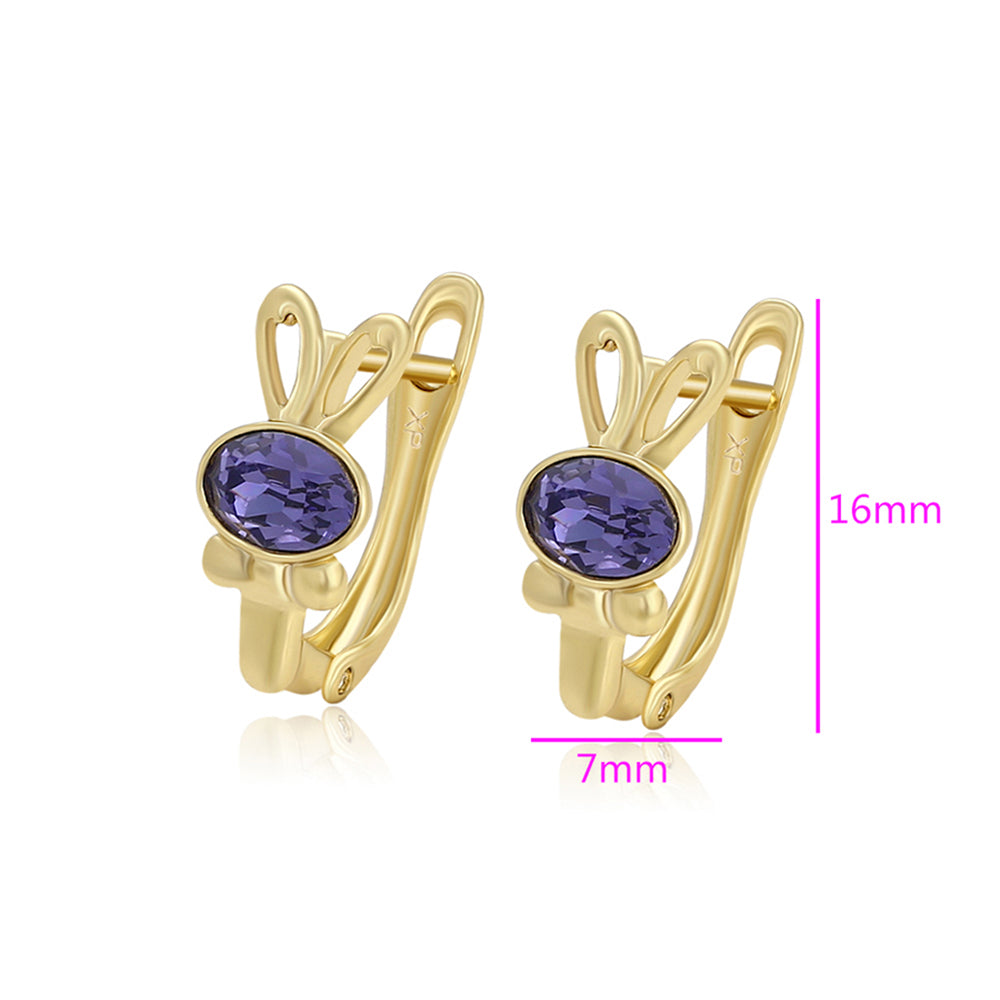 Pendientes de Aleación Bañado en Oro con Cristal Emporia® Púrpura 2 