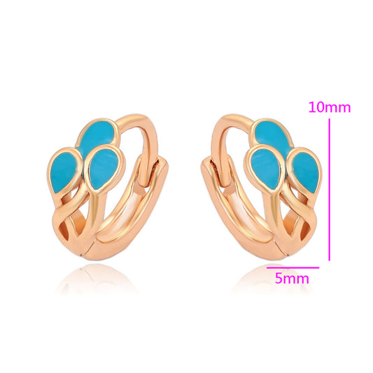 Pendientes de Aleación Bañado en Oro con Cristal Emporia® Azul