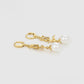 Pendientes de Aleación Bañado en Oro con Perla de cristal y Cristal Emporia® Blanco
