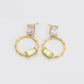 Pendientes de Aleación Bañado en Oro con Cristal Emporia® Verde y Cristal Emporia® Blanco