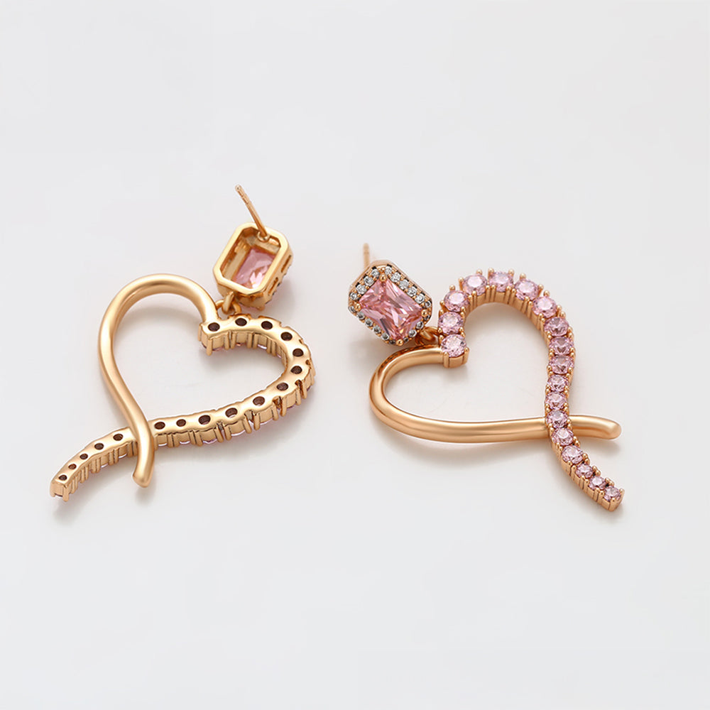 Pendientes de Aleación Bañado en Oro con Cristal Emporia® Rosa