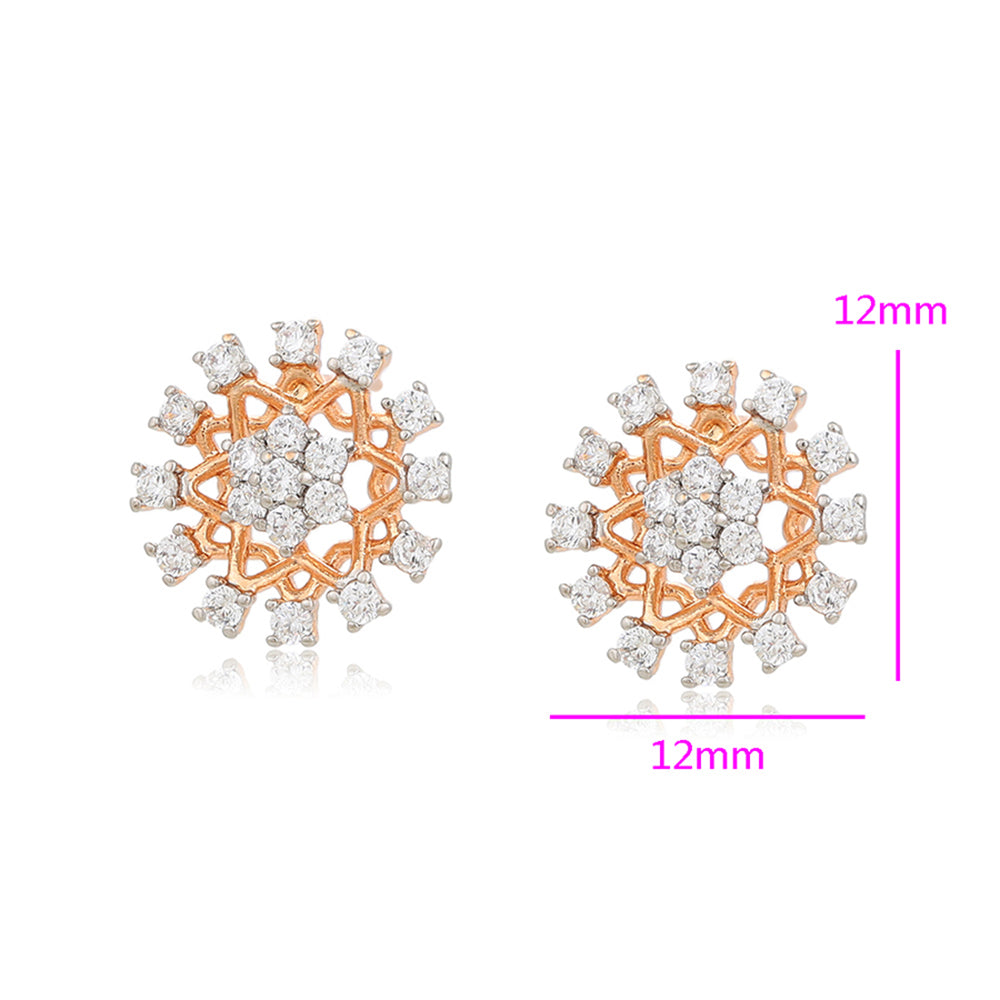 Pendientes de Aleación Bañado en Oro con Cristal Emporia® Blanco 2 