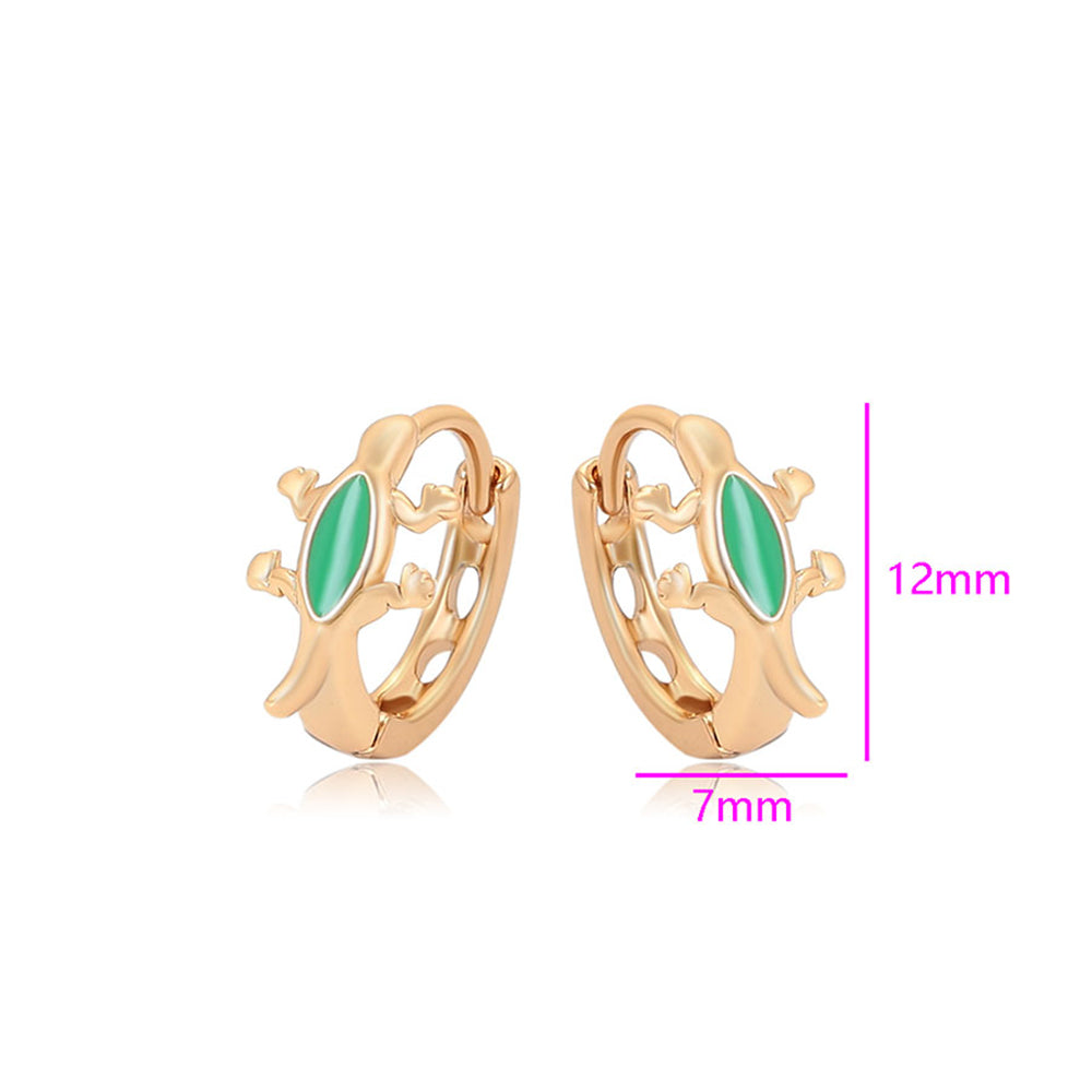 Pendientes de Aleación Bañado en Oro con Cristal Emporia® Verde 2 