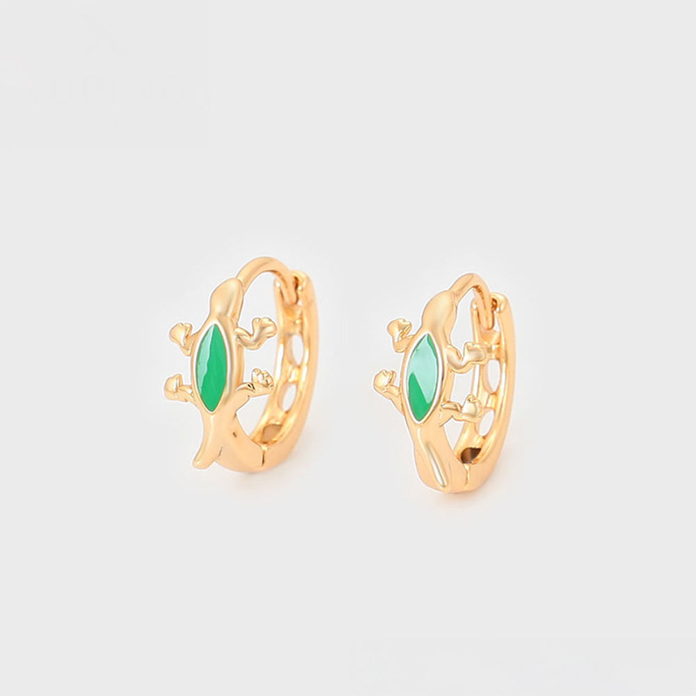 Pendientes de Aleación Bañado en Oro con Cristal Emporia® Verde 3 