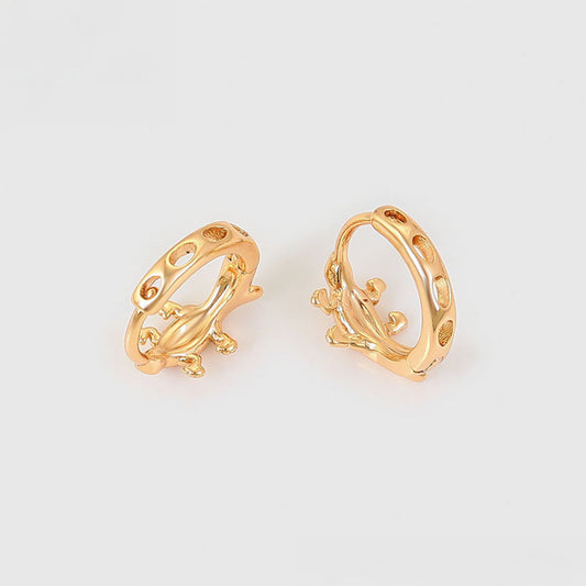 Pendientes de Aleación Bañado en Oro con Cristal Emporia® Rojo