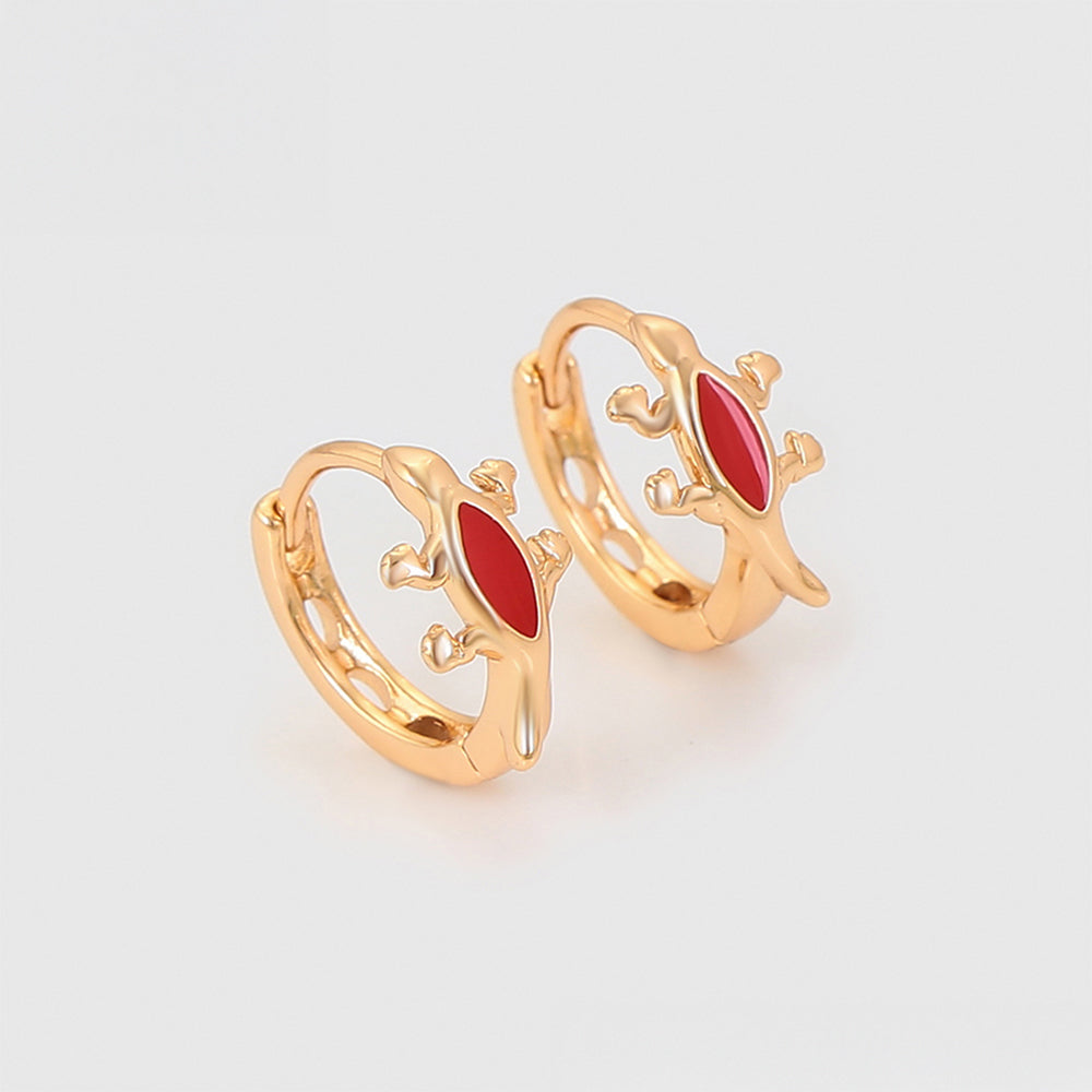Pendientes de Aleación Bañado en Oro con Cristal Emporia® Rojo 3 
